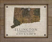 Load image into Gallery viewer, Ellington  Connecticut Vintage Design Board Mounted Canvas Print
