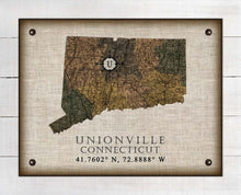 Load image into Gallery viewer, Unionville Connecticut Vintage Design Board Mounted Canvas Print
