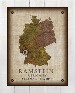 Ramstein Germany Vintage Design - Board Mounted Canvas Print