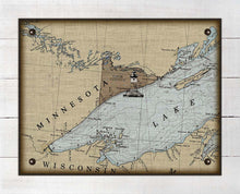 Load image into Gallery viewer, Cook County Minnesota Nautical Chart - Board Mounted Canvas Print
