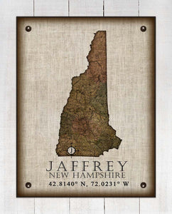 Jaffery New Hampshire Vintage Design - Board Mounted Canvas Print