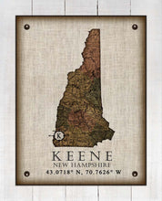 Load image into Gallery viewer, Keene New Hampshire Vintage Design - Board Mounted Canvas Print
