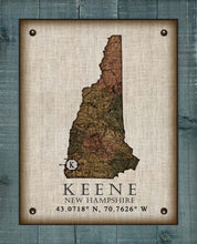 Load image into Gallery viewer, Keene New Hampshire Vintage Design - Board Mounted Canvas Print
