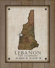 Load image into Gallery viewer, Lenanon New Hampshire Vintage Design - Board Mounted Canvas Print
