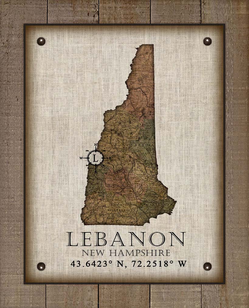 Lenanon New Hampshire Vintage Design - Board Mounted Canvas Print