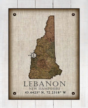 Load image into Gallery viewer, Lenanon New Hampshire Vintage Design - Board Mounted Canvas Print
