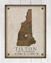 Load image into Gallery viewer, Tilton New Hampshire Vintage Design - Board Mounted Canvas Print
