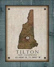 Load image into Gallery viewer, Tilton New Hampshire Vintage Design - Board Mounted Canvas Print
