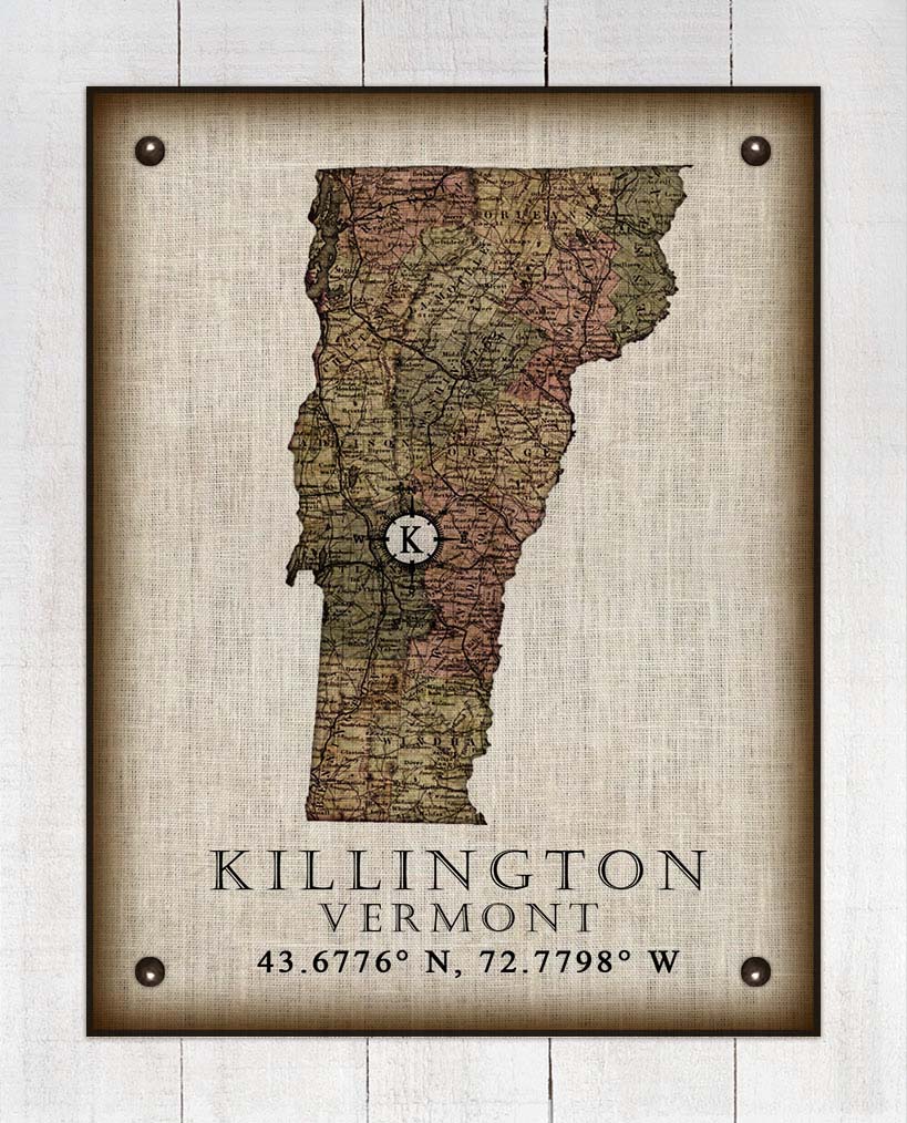 Killington Vermont Vintage Design - Board Mounted Canvas Print