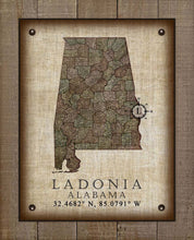 Load image into Gallery viewer, Ladonia Alabama Vintage Design - Board Mounted Canvas Print
