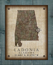 Load image into Gallery viewer, Ladonia Alabama Vintage Design - Board Mounted Canvas Print
