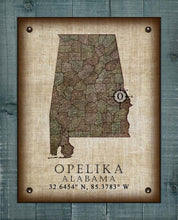 Load image into Gallery viewer, Opelika Alabama Vintage Design - Board Mounted Canvas Print
