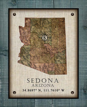 Load image into Gallery viewer, Sedona Arizona Vintage Design - Board Mounted Canvas Print
