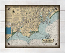 Load image into Gallery viewer, Fairfield CT Nautical Chart Board Mounted Canvas Print
