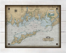 Load image into Gallery viewer, Mystic Harbor &amp; Fishers Island Nautical Chart -  Board Mounted Canvas Print
