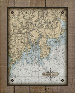 Stamford CT  Nautical Chart -  Board Mounted Canvas Print