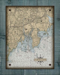 Stamford CT  Nautical Chart -  Board Mounted Canvas Print