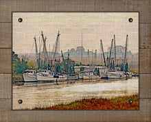 Load image into Gallery viewer, Shrimp Boat Fleet 1 - Board Mounted Canvas Print
