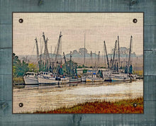 Load image into Gallery viewer, Shrimp Boat Fleet 1 - Board Mounted Canvas Print
