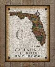 Load image into Gallery viewer, Callahan Florida Vintage Design Board Mounted Canvas Print
