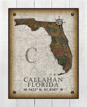 Load image into Gallery viewer, Callahan Florida Vintage Design Board Mounted Canvas Print
