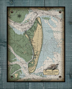 Jekyll Island Nautical Chart - Board Mounted Canvas Print