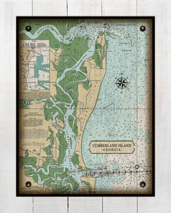 Cumberland  Island -Georgia- Nautical Chart - Board Mounted Canvas Print