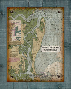 Cumberland Island Nautical Chart - Board Mounted Canvas Print