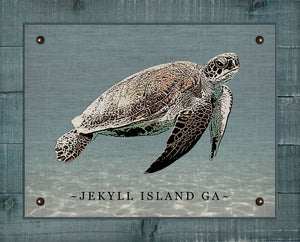 Jekyll Island Sea Turtle - Board Mounted Canvas Print