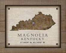 Load image into Gallery viewer, Magnolia Kentucky Vintage Design - Board Mounted Canvas Print
