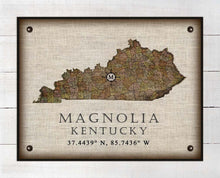 Load image into Gallery viewer, Magnolia Kentucky Vintage Design - Board Mounted Canvas Print
