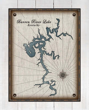 Load image into Gallery viewer, Barren River Lake Map Design - Board Mounted Canvas Print
