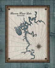 Load image into Gallery viewer, Barren River Lake Map Design - Board Mounted Canvas Print
