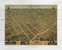 Load image into Gallery viewer, 1871 Lexington Kentucky Birds Eay Map - Board Mounted Canvas Print
