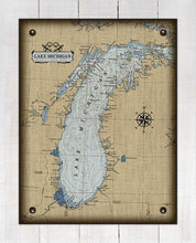 Load image into Gallery viewer, Lake Michigan Nautical Chart - Board Mounted Canvas Print
