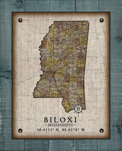 Load image into Gallery viewer, Biloxi Mississippi Vintage Design - Board Mounted Canvas Print
