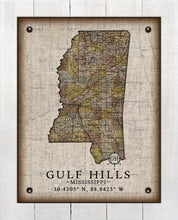 Load image into Gallery viewer, Gulf Hills Mississippi Vintage Design - Board Mounted Canvas Print
