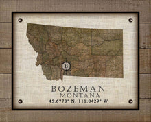 Load image into Gallery viewer, Bozeman Montana Vintage Design - Board Mounted Canvas Print
