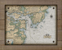 Load image into Gallery viewer, Kittery Maine &amp; Portsmouth New Hampshire Nautical Chart Board Mounted Canvas Print
