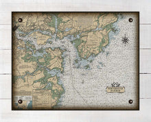 Load image into Gallery viewer, Kittery Maine &amp; Portsmouth New Hampshire Nautical Chart Board Mounted Canvas Print
