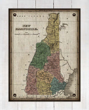 Load image into Gallery viewer, 1800s New Hampshire Map - Board Mounted Canvas Print
