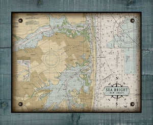 Sea Bright New Jersey Map - Board Mounted Canvas Print