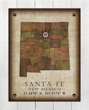 Load image into Gallery viewer, Santa Fe New Mexico Vintage Design - Board Mounted Canvas Print
