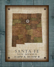 Load image into Gallery viewer, Santa Fe New Mexico Vintage Design - Board Mounted Canvas Print
