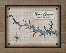 Load image into Gallery viewer, Lake Gaston North Carolina Map Design (2) - Board Mounted Canvas Print
