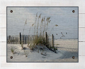 Sea Oats And Fence - Board Mounted Canvas Print