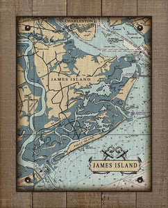 James Island South Carolina Nautical Chart - Board Mounted Canvas Print