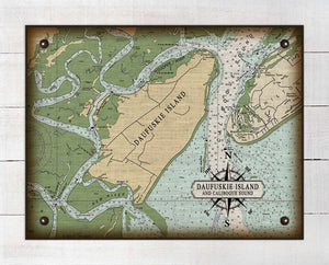 Daufuski Island South Carolina Nautical Chart - Board Mounted Canvas Print