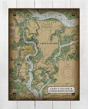 Load image into Gallery viewer, Lady&#39;s Island South Carolina Nautical Chart - Board Mounted Canvas Print
