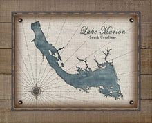 Load image into Gallery viewer, Lake Marion South Carolina Map Design - Board Mounted Canvas Print
